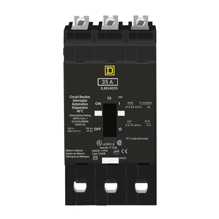 EJB34035 | Square D 35A 3-Pole 480Y/277V EJB Bolt-On Circuit Breaker