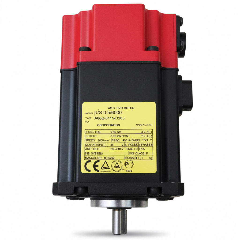 FANUC A06B-0115-B203 Beta BiS0.5/6000 AC Servo Motor with B64iA Encoder