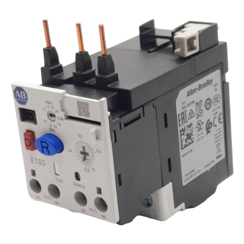 193-1EFDB | Allen-Bradley E100 Electronic Overload Relay, 3.2–16A, 3-Pole, Manual/Auto Reset