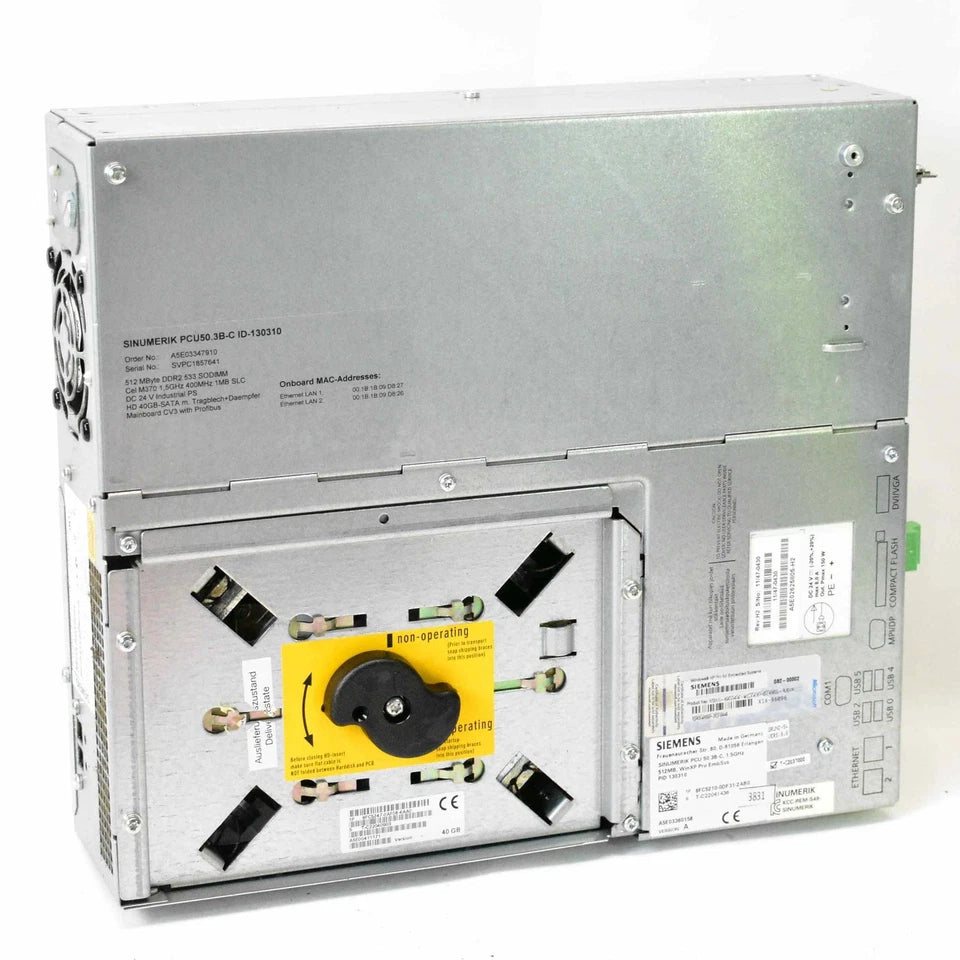 Siemens 6FC5210-0DF31-2AB0 SINUMERIK PCU 50.3B-C Electronic CNC Control Unit 1.5GHz
