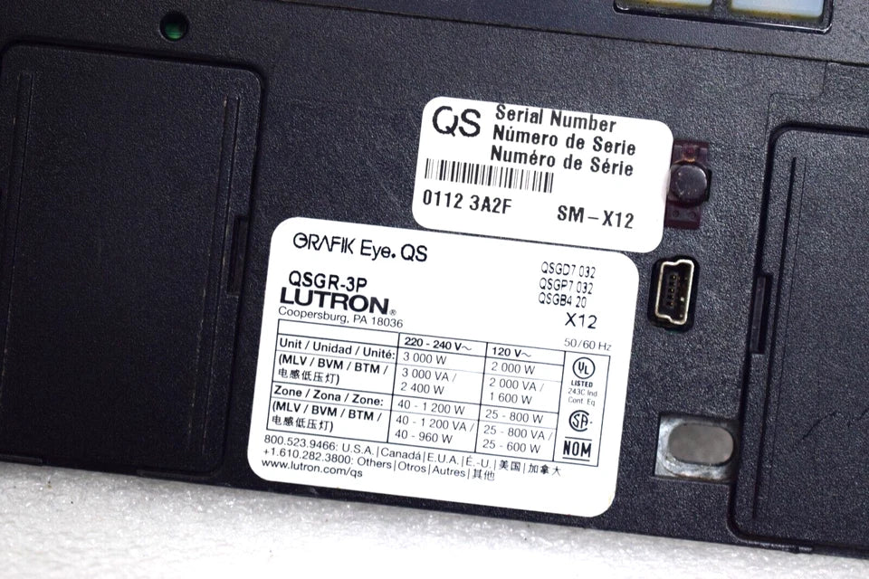 QSGR-3P | Lutron GRAFIK Eye QS 3-Zone Main Unit, Wired Light/Shade Controller, 120–240V, Non-RF