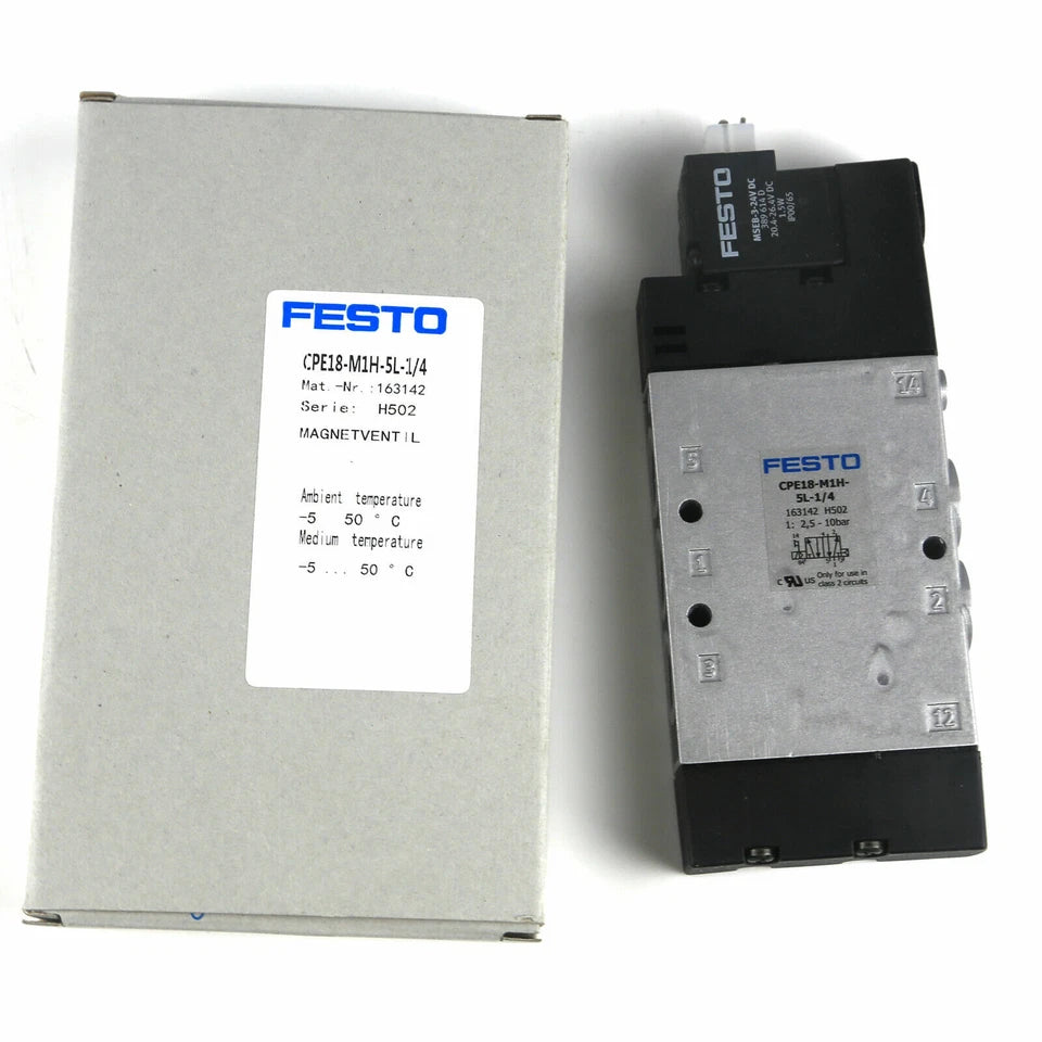 FESTO CPE18-M1H-5L-1/4 3/2-Way 24VDC Solenoid Valve G1/4 Monostable Pneumatic
