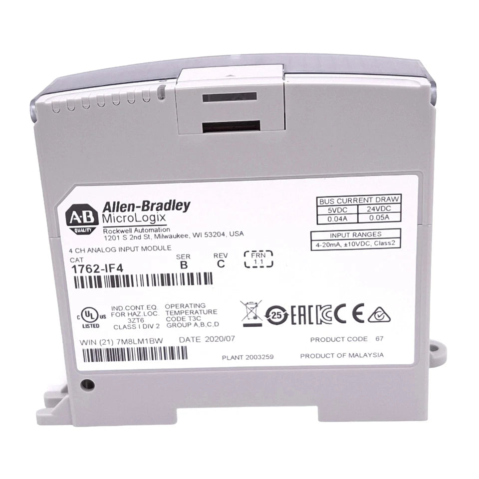 1762-IF4 | Allen-Bradley MicroLogix 4-Ch Current/Voltage Analog Input Module
