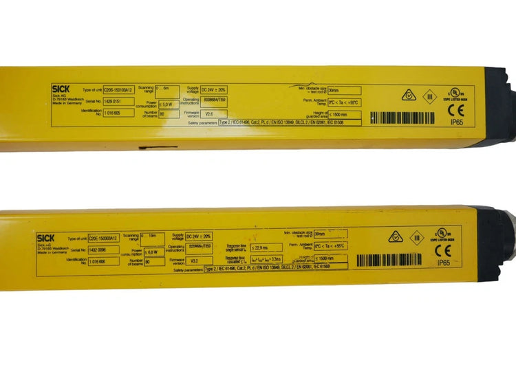 C20E-150303A12 | SICK Safety Light Curtain 1500 mm Protective Height, 30 mm Resolution