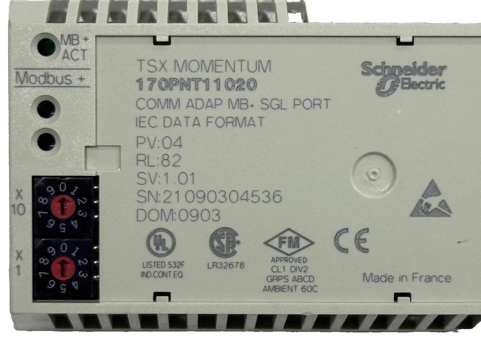 170PNT11020 | Schneider Electric Modicon Momentum Modbus Plus Communication Adapter
