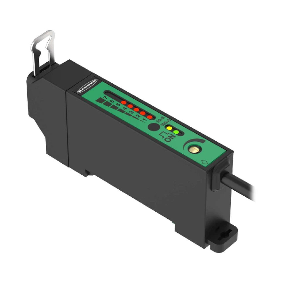 D12SN6FVYQ | Banner Engineering D12 Through-Beam Fiber Amplifier NPN