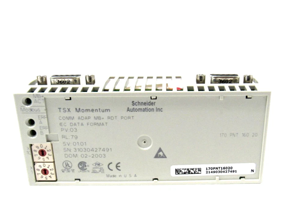 170PNT16020 | Schneider Electric Modicon Momentum Modbus Plus Communication Adapter