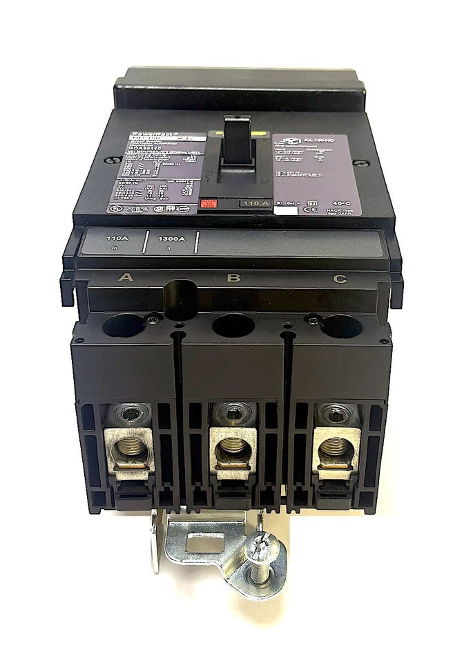 HDA36110 | Schneider Electric Three Pole Thermal Magnetic Molded Case Circuit Breaker 110A 600VAC