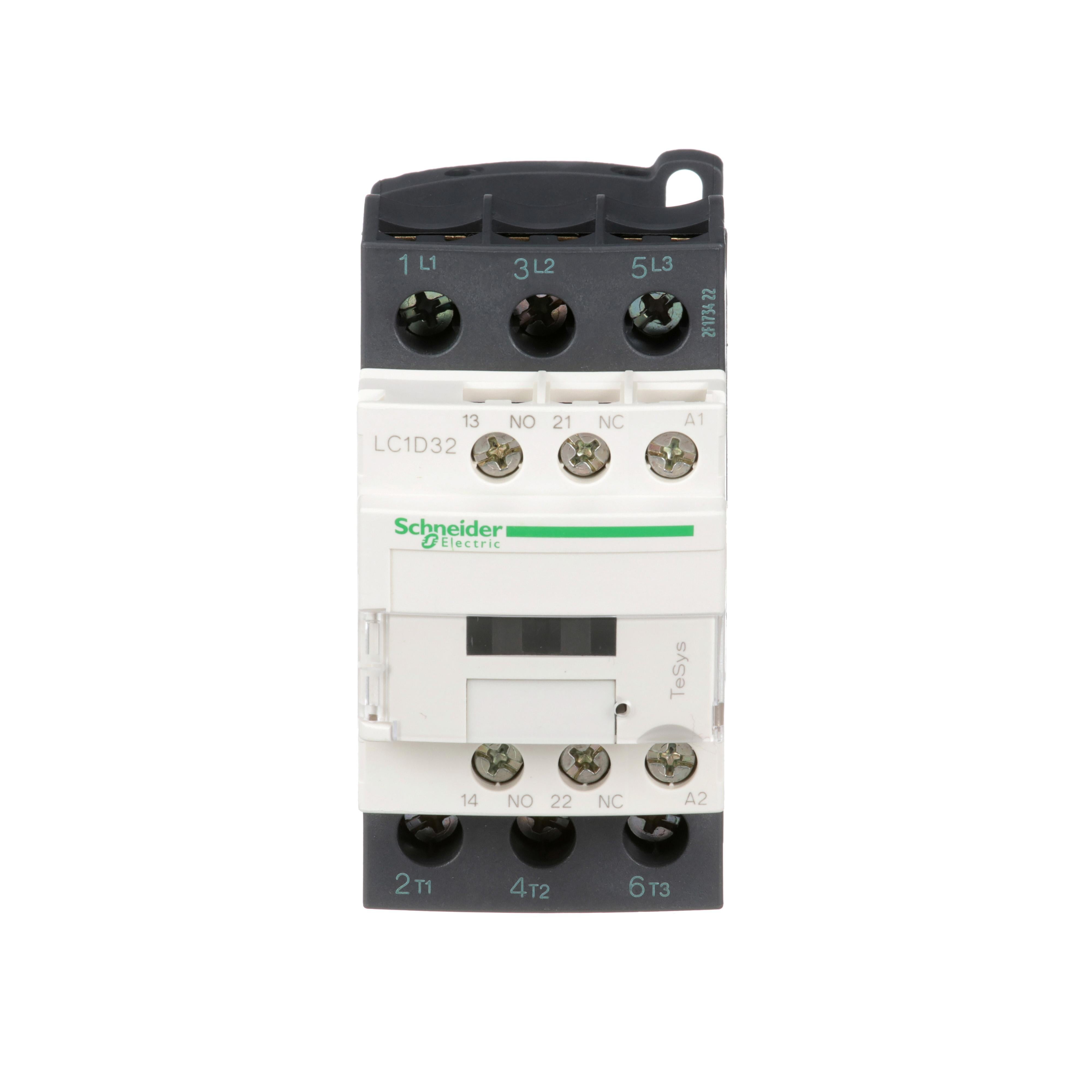 LC1D32B7 | Schneider Electric Tesys D 32 A 3-Pole Non-Reversing Contactor 24 Vac Coil