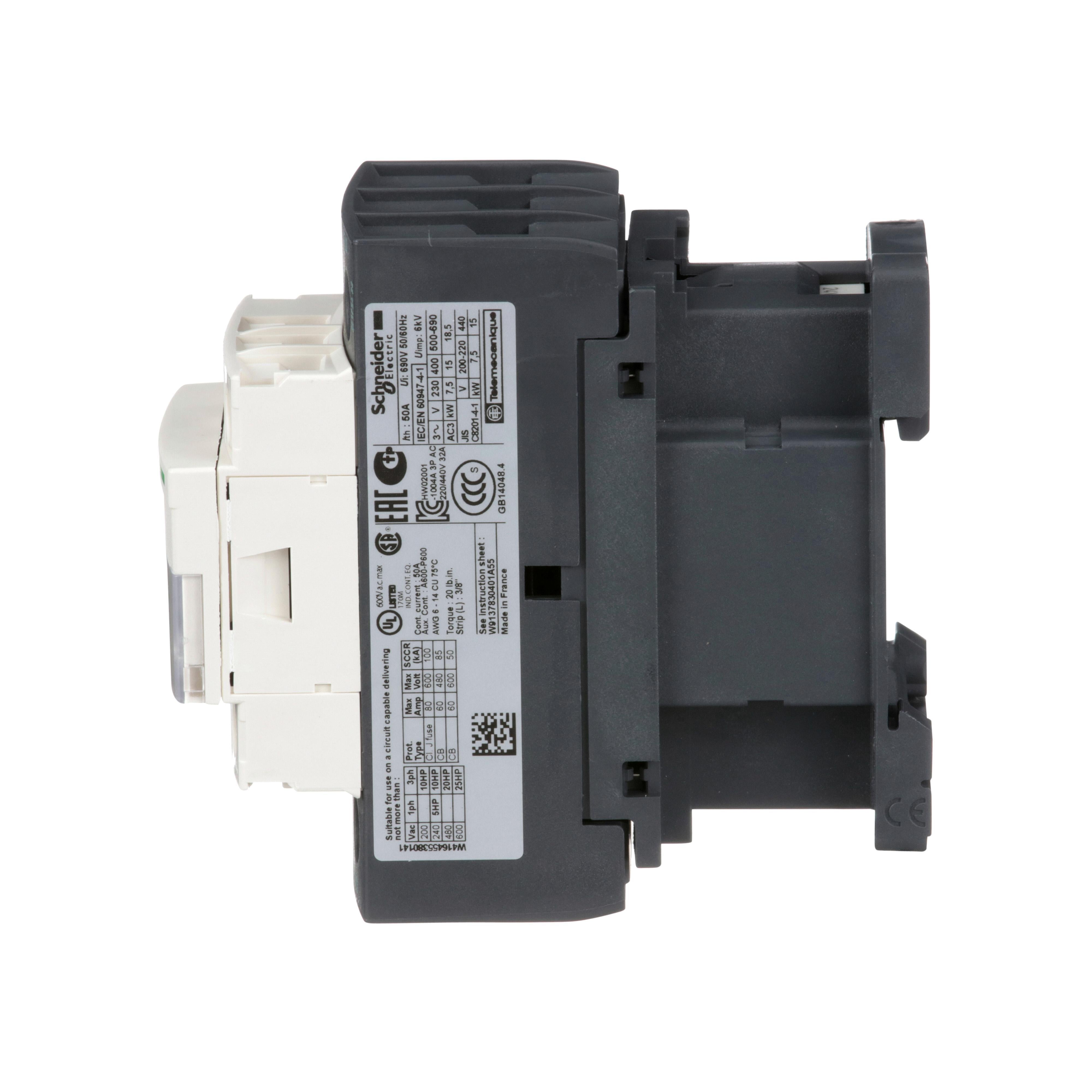 LC1D32B7 | Schneider Electric Tesys D 32 A 3-Pole Non-Reversing Contactor 24 Vac Coil
