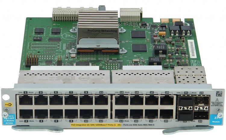 J8705A | HP Networking 5400zl Series 20-port Gig-T / 4-port Mini-GBIC zl Switch Module