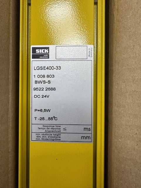LGSE400-33 | SICK Safety Light Curtain Receiver 30 M Range 24 VDC