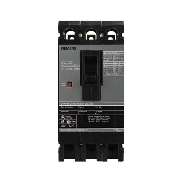 Siemens HHED63B100 Sentron ED-Frame 100A 3-Pole 600V Molded Case Circuit Breaker