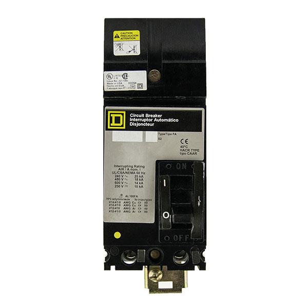 FH26020AB | Square D 20A 2-Pole 600VAC Thermal Magnetic Molded Case Circuit Breaker