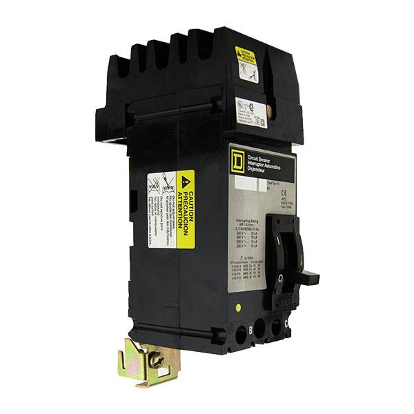 FH26020AB | Square D 20A 2-Pole 600VAC Thermal Magnetic Molded Case Circuit Breaker