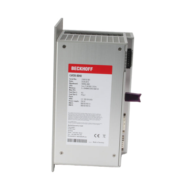 C6920-0040 | Beckhoff Control Cabinet Industrial PC, Intel Core/Celeron, 320 GB SATA Flash